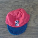 Baby boy's red and navy hat 3-6 mos