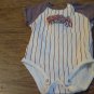 Carter's baby boy's white and red striped short sleeve oneise 6 mos