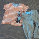 Carter's baby boy's orange and white striped short sleeve shirt pant set Carter's baby boy's orange and white striped short sleeve shirt pant set
