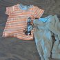 Carter's baby boy's orange and white striped short sleeve shirt pant set
