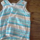 Old Navy toddler girl's blue,yellow,pink striped sleeveless shirt 2T