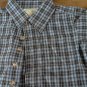 Baby boy's blue and black striped short sleeve shirt 0-3 mos