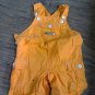 baby boy or girl orange short overall 3-6 mos