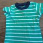 Carter's baby boy's green and white striped shirt 6 mos