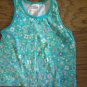 S 6/6x Girl's blue floral print tank