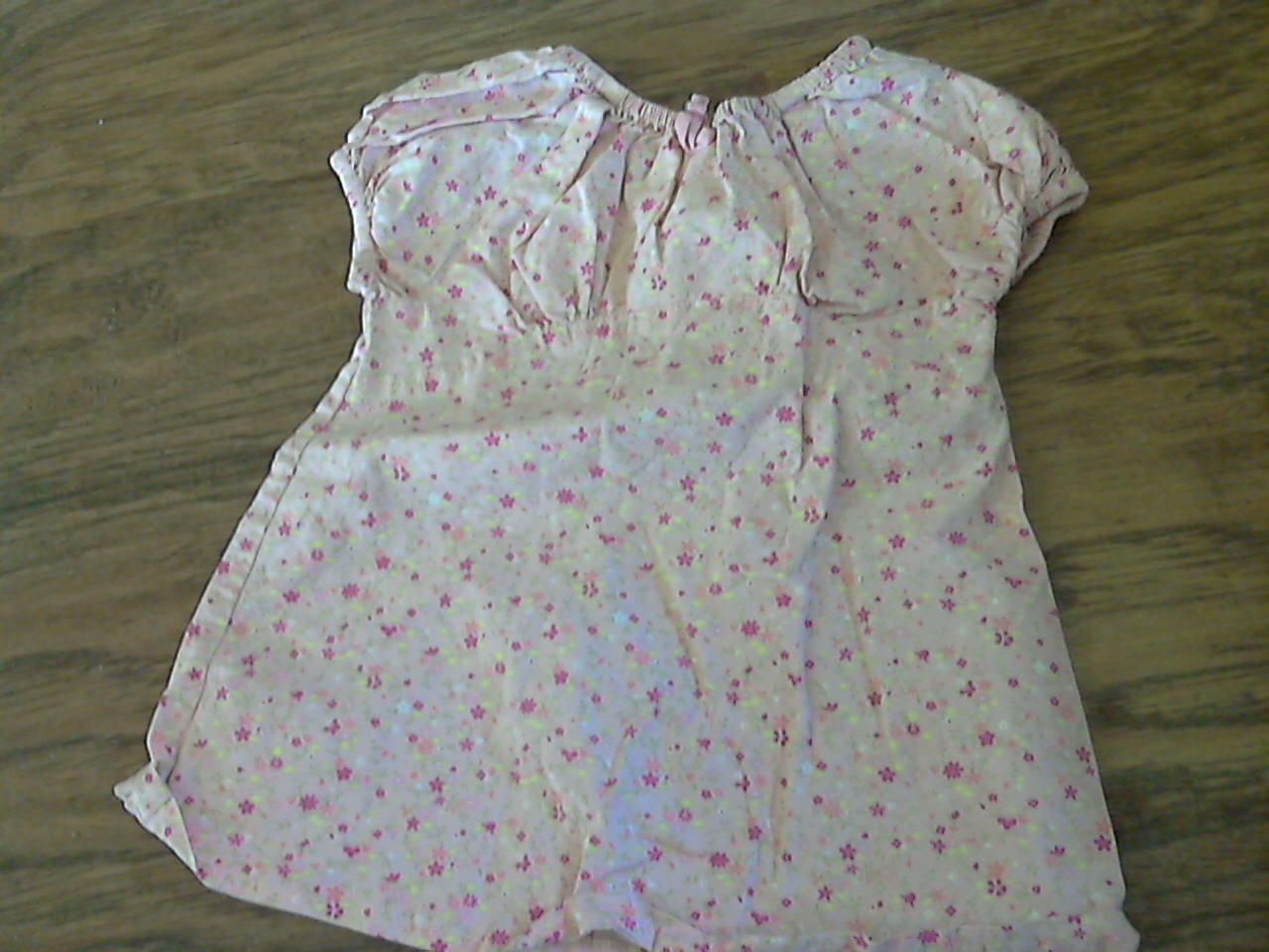 The Children Place baby girl's pink floral prints short sleeve shirt 6-9 mos
