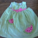 Toddler girl's green and white plaids sleeveless dress 2T