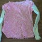 Faded Glory girl's pink and white long sleeve shirt pant set size 8