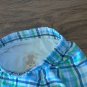 New OP baby boy's blue plaids elastic waist swim short 18 mos