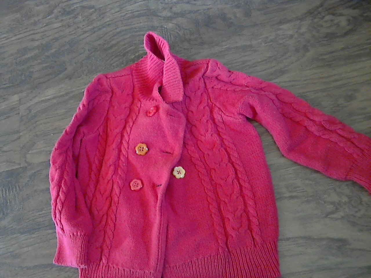 Gymboree toddler girl's red long sleeve knitted sweater jacket XS (3-4)