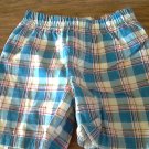 Baby boy's blue plaid elastic short 12 mos