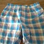 Baby boy's blue plaid elastic short 12 mos