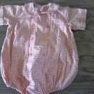 Baby boy's orange plaids short sleeve romper 12 mos