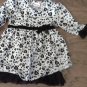 Little Lass girl's black animals long sleeve shirt pant set 4T