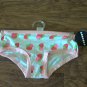 Girl's white strawberries novelty brief panty size M