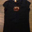 M (7-8) girl's black short sleeve t-shirt M (7-8) girl's black short sleeve t-shirt