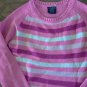 Faded Glory girl's pink striped long sleeve sweater size M (7-8)