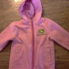John Deere girl's pink hooded jacket size 4T John Deere girl's pink hooded jacket size 4T