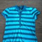 Faded Glory woman/girls blue  stripe short sleeve shirt size L/G (12/14)