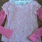 Faded Glory girl's pink stars print long sleeve shirt size 8 Faded Glory girl's pink stars print long sleeve shirt size 8
