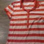 Faded Glory junior girls orange stripe short sleeve top size L (12/14)