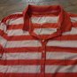 Faded Glory junior girls orange stripe short sleeve top size L (12/14)