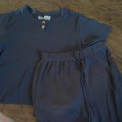 Blair woman's blue short sleeve top short set size Large