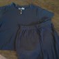 Blair woman's blue short sleeve top short set size Large