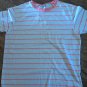 Woman's pink and white striped short sleeve top size Large (14-16)