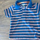 Garanimals baby boy's navy and orange striped short sleeve shirt size 18 mos