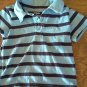 Kidgets baby boy's blue and navy striped short sleeve shirt size 24 mos