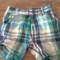 U.S. Polo baby boy's blue,green and off white plaids short size 18 mos