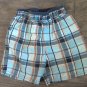 Okie Dokie baby boy's blue, black, orange plaids short size 2T