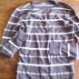 Carbon Man's dark grey striped long sleeve shirt size Large