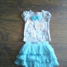 Barbie toddler girl's grey short sleeve shirt skirt set size 4T Barbie toddler girl's grey short sleeve shirt skirt set size 4T