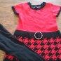 George toddler girl's red and black short sleeve shirt pant set size 4t-5t