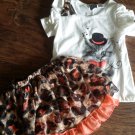 Pogo Club girls brown top skirt set size 7-8