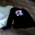 Lot of 2 Fruit of The Loom long sleeve black and gray shirt sleepwear size L (10-12)
