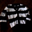Faded Glory girls black and white striped long seleeve shirt xs (4t-5t)