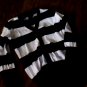 Faded Glory girls black and white striped long seleeve shirt xs (4t-5t)