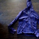 Faded Glory girls purple and black striped long sleeve hooded shirt size 10-12 Faded Glory girls purple and black striped long sleeve hooded shirt size 10-12