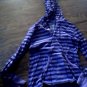 Faded Glory girls purple and black striped long sleeve hooded shirt size 10-12