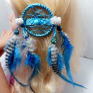 Handcrafted Feathered Hair Barrette Clip Extention DreamCatcher Feathers Beads 2