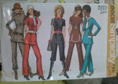 Vintage 1971 Simplicity Pattern #9508 MOD TUNIC & PANTS Bloomer Style Sz 16