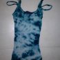 Miley Cyrus Max Azria Blue Tie Dye Cotton Tank Top Size XS Double Straps