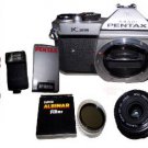 Pentax ASAHI K1000 35 MM SLR film camera lens SMC PENTAX-M 1:2.8 28 MM bundle