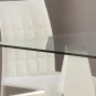 Contemporary Rectangular Glass Top Dining Set with Split Leg Base