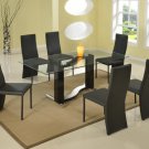 Dining Set with Rectangular Glass Top and Black S Shaped Base