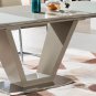 Frosted Glass Extendable Beige Dining Set with Four Chairs