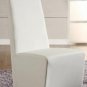 Geometrical Shape Dining Base with Black and White Leather Chairs